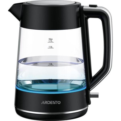 Электрочайник ARDESTO 1.7л, Otter, стекло, черный