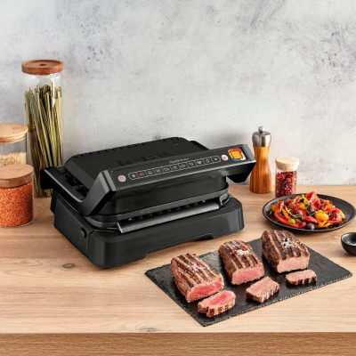 Tefal Гриль прижимний OptiGrill 2в1 Black, 2100Вт, темп. режимів-4, з`ємні пластини, метал, чорний
