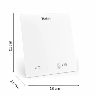Ваги Tefal кухонні Essential, 5кг, AAAx2 в комплекті, скло, білий