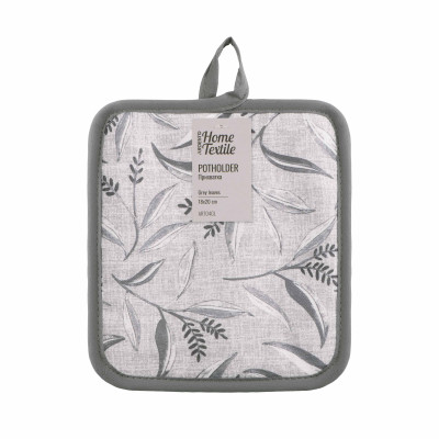 Прихватка ARDESTO Grey leaves 18х20см, 100% поліестер, cірий