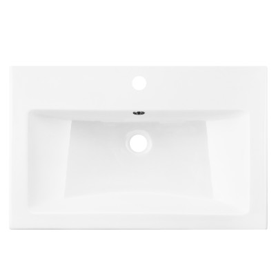 Раковина, умивальник ARDESTO Sati, штучний камінь, прямокут., з отвором для змішувача, з отвором для переливу, 695x450x158мм, накладний, білий