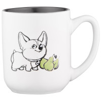 Чашка ARDESTO Corgi, 380мл, кераміка, біло-сірий