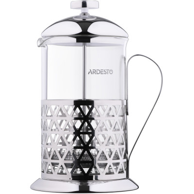 ARDESTO Френч-прес Gemini Fasano, 1000 мл, нержавіюча сталь, скло ARDESTO Френч-прес Gemini Fasano, 1000 мл, нержавіюча сталь, скло