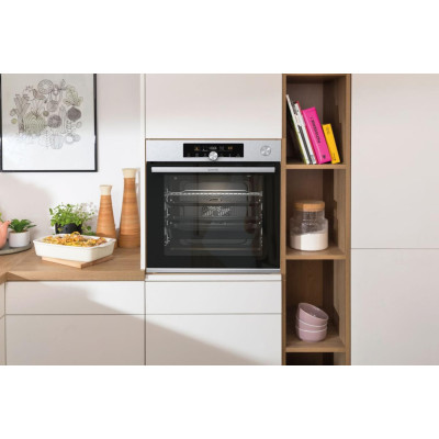 Gorenje Духова шафа електрична, 77л, A+, пара, приготув. на декількох рівнях, дисплей, нерж
