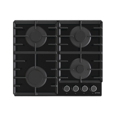 Варильна поверхня Gorenje газова на склі, 60см, чавун, чорний