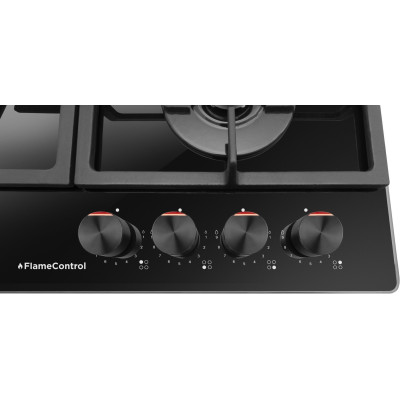 Варильна поверхня Hansa газова на склі, 59см, чавун, чорний