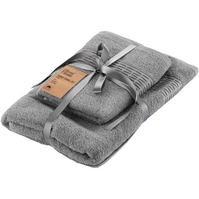 Набір рушників махрових ARDESTO Lotus, 50х90см, 70х140см, 2шт, 100% бавовна, сірий