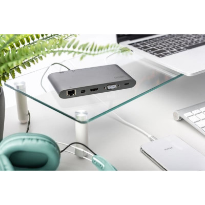 Хаб DIGITUS USB-C > HDMI/VGA/miniDisplayPort/3xUSB-A/USB-C/SD/MicroSD/RJ54/Audio (DA-70875)