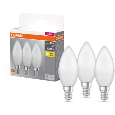 Osram Набір ламп 3шт LED E14 4.9Вт 2700К 470Лм B40