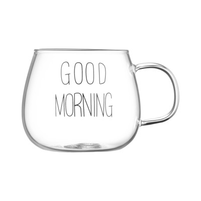 ARDESTO Набір чашок з ручками Good Morning, 430мл, 2шт, боросилікатне скло, прозорий ARDESTO Набір чашок з ручками Good Morning, 430мл, 2шт, боросилікатне скло, прозорий