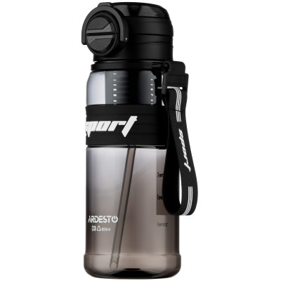 Пляшка для води ARDESTO Urban 850мл, пластик, чорний Пляшка для води ARDESTO Urban 850мл, пластик, чорний