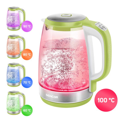 Електрочайник Sencor 2л, Strix, скло, 5 темп.реж, салатовий Електрочайник Sencor 2л, Strix, скло, 5 темп.реж, салатовий