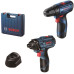 Набір із двох акумуляторних інструментів Bosch Professional 12В дриль-шурупокрут GSR 120-LI гайковерт ударний GDR 120-LI акб 2х2А·год кейс
