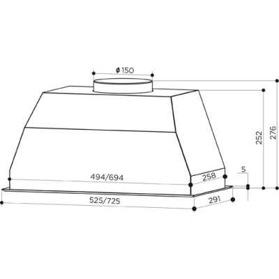Faber Витяжка вбудована, 52см, 920м.куб/год, BI 52 SS 2LS, нерж Faber Витяжка вбудована, 52см, 920м.куб/год, BI 52 SS 2LS, нерж