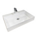 Раковина, умивальник Adamant SLENDER, штучний камінь, прямокут., з отвором для змішувача, без переливу, 605x405x120мм, накладний, білий