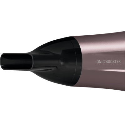 Фен Rowenta Powerline, 2400Вт, 3 режими, дифузор, іоніз-я, хол. обдув, чорно-рожевий