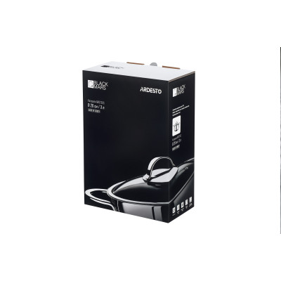 Каструля зі скляною кришкою Ardesto Black Mars, 3л, нержавіюча сталь [AR0730S]