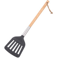 Лопатка з прорізами ARDESTO Midori, 34.8см, нейлон, дерево, нержавіюча сталь, чорний