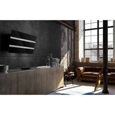 Faber Витяжка похила, 80см, 1219м3г, Steelmax Ev8 Led Bk A80, чорний+нерж Faber Витяжка похила, 80см, 1219м3г, Steelmax Ev8 Led Bk A80, чорний+нерж