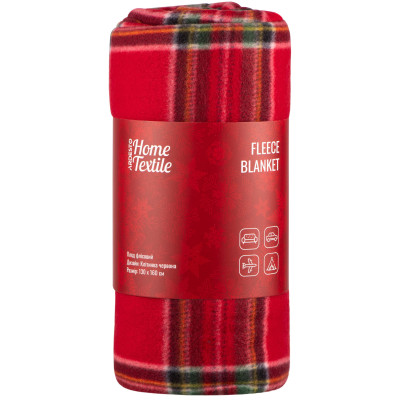 Плед ARDESTO Fleece 130x160см, 100% поліестер, клітинка, червоний