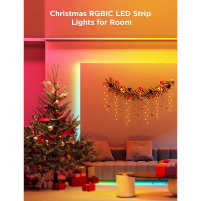 Govee Стрічка світлодіодна розумна H100E LED Strip Light M1 Matter Compatible 1m extension of H61E1, 1м, RGBIC , WI-FI/Bluetooth, білий