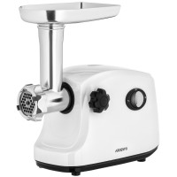 М'ясорубка ARDESTO, 1600Вт, 1.6кг/хв, 3 решітки, насадка для ковбас, кеббе, пластик, білий М'ясорубка ARDESTO, 1600Вт, 1.6кг/хв, 3 решітки, насадка для ковбас, кеббе, пластик, білий