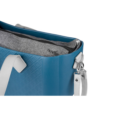 Сумка Nuvita MyMia ручки еко-шкіра, килимок, ремені для коляски, синьо-сірий