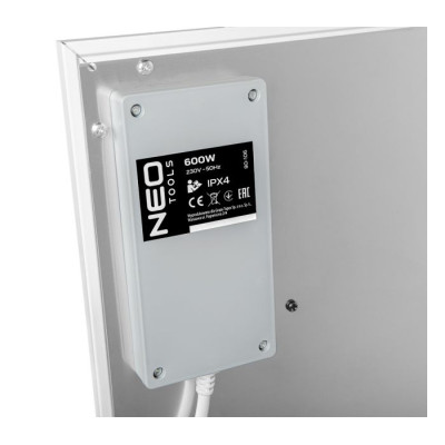 Панель инфракрасная Neo Tools, 600Вт, WIFI, 100х60х3.8см, IP24, термостат, белый Панель инфракрасная Neo Tools, 600Вт, WIFI, 100х60х3.8см, IP24, термостат, белый