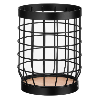 Подставка для столовых приборов Ardesto Midori 12х12х15.5см, металл, дерево, черный