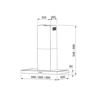 Faber Витяжка Т-подібна, 60см, 1180м.куб/год, TSP X A60 2LS, нерж Faber Витяжка Т-подібна, 60см, 1180м.куб/год, TSP X A60 2LS, нерж