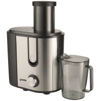 Соковитискач Gorenje відцентрований 900Вт, чаша-1.1л, жмих-1.5л, жолоб на ціле яблуко, пластик/метал, чорний (JC900E) Соковитискач Gorenje відцентрований 900Вт, чаша-1.1л, жмих-1.5л, жолоб на ціле яблуко, пластик/метал, чорний (JC900E)