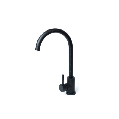 Набір кухонна Adamant Brick, штучний камінь, квадрат, без крила, 460x515x200мм, чаша - 1, врізна, чорний + змішувач та дозатор