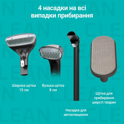 Пилосос Rowenta миючий Clean It Compact, 400Вт, конт пил -0,85л, вода -1,4л, 11500 Па, 4 насадки, зелений