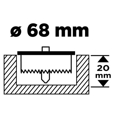 Свердло для пінопласту GRAPHITE 68х8х20мм