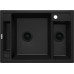 Мийка кухонна Deante Magnetic, граніт, прямокутник, без крила, 690х500х219мм, чаша - 1.5, накладна, черний