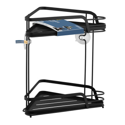 Полиця кутова ARDESTO Vigor 2-ярусна 22см, метал, поліпропілен, чорний