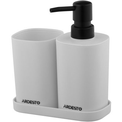 Набір для ванної кімнати ARDESTO Vigor 380мл, 3 предмети, поліпропілен, сірий Набір для ванної кімнати ARDESTO Vigor 380мл, 3 предмети, поліпропілен, сірий