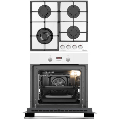 Комплект Hansa (духовка електрична + поверхня газ на склі), білий