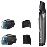 Тример Panasonic, для бороди, вусів, голови та тіла, мережа+акум., насадок-4, чохол, швидка зарядка, сірий