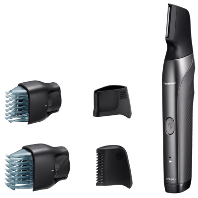 Тример Panasonic, для бороди, вусів, голови та тіла, мережа+акум., насадок-4, чохол, швидка зарядка, сірий