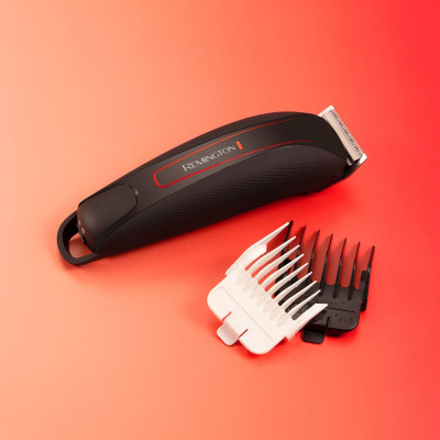 Машинка для стрижки Remington Easy Fade Pro, мережа+акум., роторний мотор, насадок-19, кейс, аксесуари в компл., червоно-чорний Машинка для стрижки Remington Easy Fade Pro, мережа+акум., роторний мотор, насадок-19, кейс, аксесуари в компл., червоно-чорний