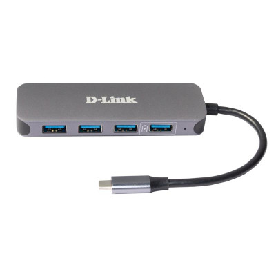 D-Link USB-Концентратор DUB-2340 3xUSB3.0, 1xUSB3.0 (Швидка зарядка), 1xUSB-C/PD, USB-C