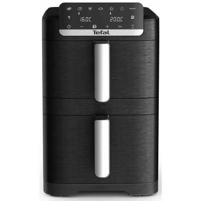 Мультипіч Tefal Easy Fry Crispy Stack, 2700Вт, чаша-6+4л, сенсорне керув., 2 чаши, гриль, пластик, чорний