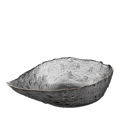 ARDESTO Салатник Leaf, 21.5см, скло, сірий ARDESTO Салатник Leaf, 21.5см, скло, сірий