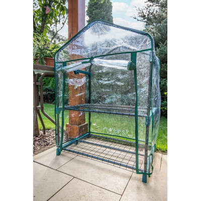 Neo Tools Парник складаний 95х69х49, 2 полиці, ПВХ плівка, прозорий