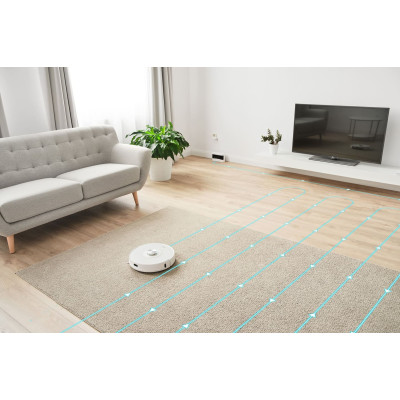 Sencor Робот-пилосос, 400Вт, h=9,8см, вологе прибирання, конт пил -0,45л, вода -0,24л, НЕРА, білий SRV9350WH