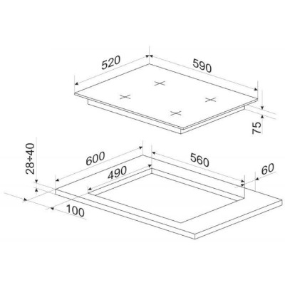 Варильна поверхня Hansa газова, 60см, чавун, білий Варильна поверхня Hansa газова, 60см, чавун, білий