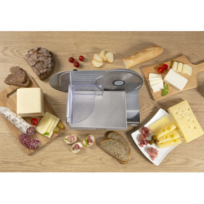 Скиборізка Gorenje, 180Вт, лезо-нержавіюча сталь, діаметр ножа-190мм, корпус-метал/пластик, сірий