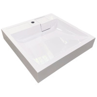 Раковина, умивальник Adamant WASHER NEW, штучний камінь, прямокут., з отвором для змішувача, без переливу, 595х595х115мм, накладний, білий