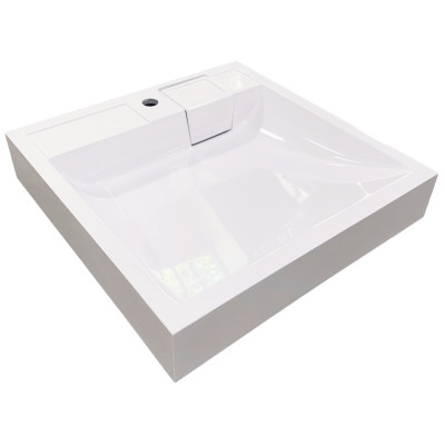 Раковина, умивальник Adamant WASHER NEW, штучний камінь, прямокут., з отвором для змішувача, без переливу, 595х595х115мм, накладний, білий Раковина, умивальник Adamant WASHER NEW, штучний камінь, прямокут., з отвором для змішувача, без переливу, 595х595х115мм, накладний, білий